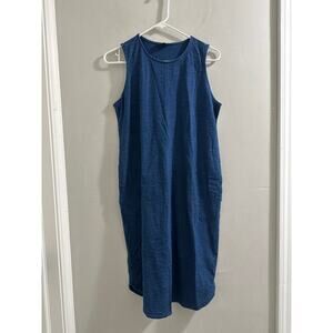 🔴J. Jill Pure Jill Indigo Tank Dress Chambray Blue Size‎ small